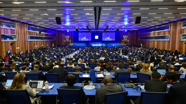 A view of the meeting room at the IAEA's 69th General Conference